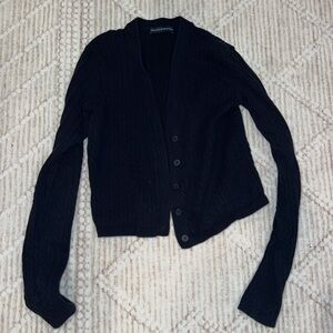 Brandy Melville Navy Button-Up Women's Sweater